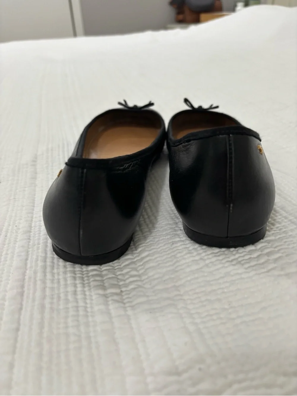 Tory Burch Black Leather Laila Driver Ballet Flats Size 11
